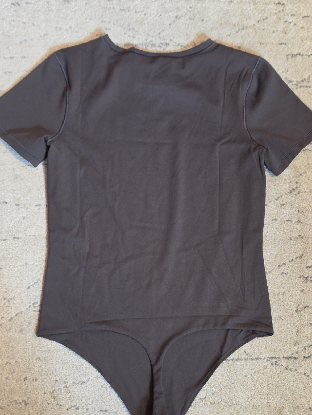 Athleta BodyMove Short Sleeve Crew Bodysuit color "Truffle", M, NWT - Picture 7 of 14